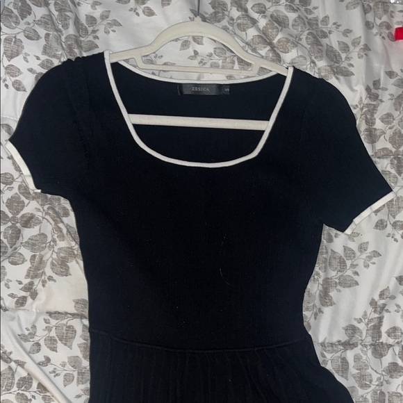 Black Dress with White Accents - Picture 3 of 7